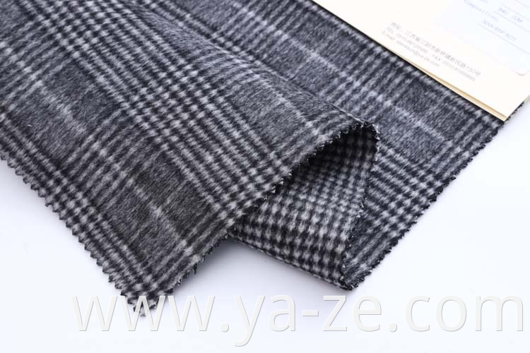 Top quality double faced sided check tweed plaid fleece manufacturer woven woolen wool fabric for overcoat suit blazer boucle